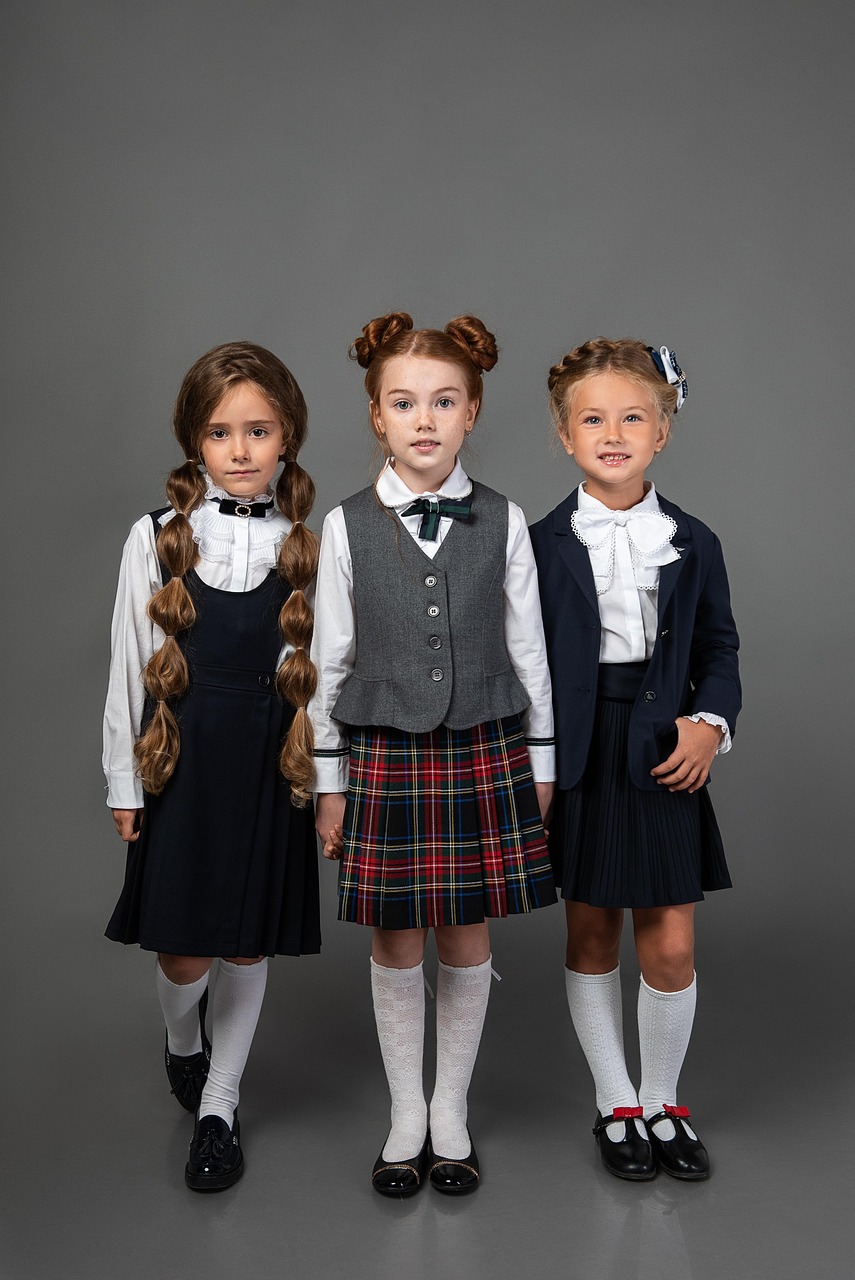 child, girls school, children, school, uniform, child portrait